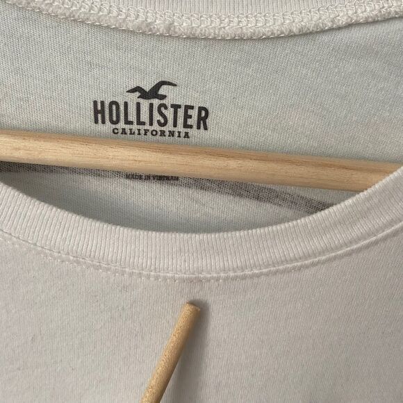 Hollister White Basic Long Sleeve Crewneck Sweatshirt in Size XS - Picture 7 of 8